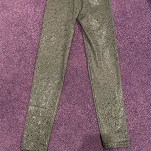 black metallic leggings girls size medium DORI CREATIONS